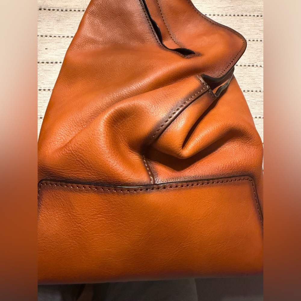 FEIGITOR Genuine Leather Sling Bag – NWT | Coffee Brown Crossbody - Picture 3 of 14